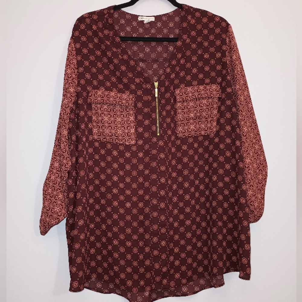 Cato Geometric Print Blouse 22/24W